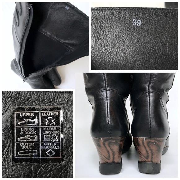 Sanita | Mallory | Black Leather Wedge Boot 39/8.5 - Picture 6 of 8